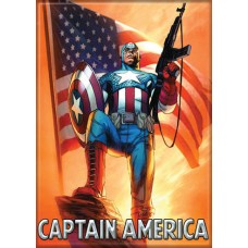 Captain America Posed with Flag Refrigerator Magnet