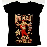 Elvis Presley King of Rock Ladies Top LG